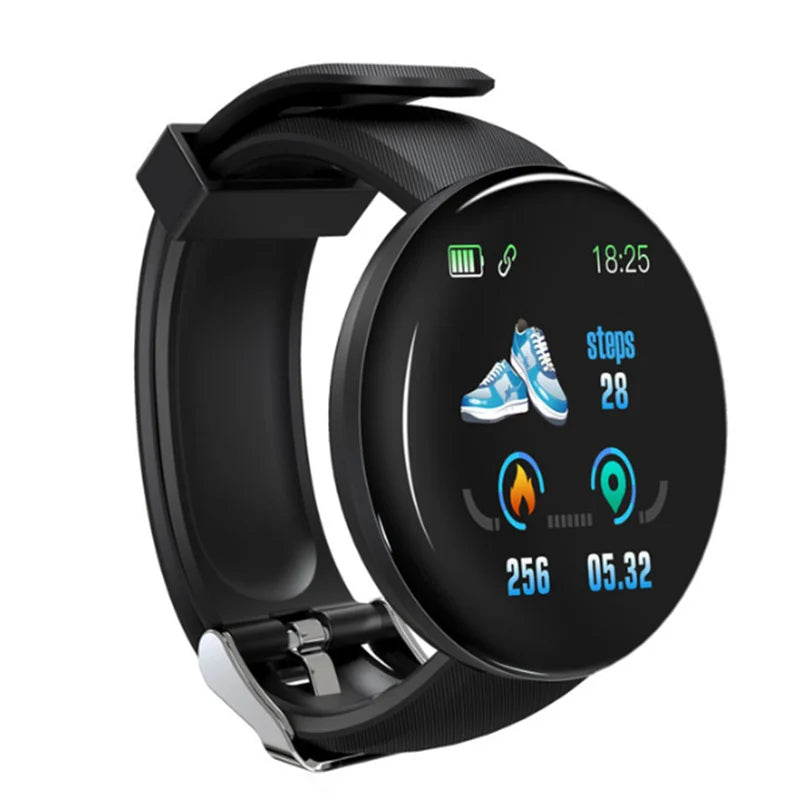 D18 Smart Watch Heart Rate Monitor Men's Women's Smartwatch Round Fitness Digital Watches for Men Women Band Bracelet PK D20 Y68