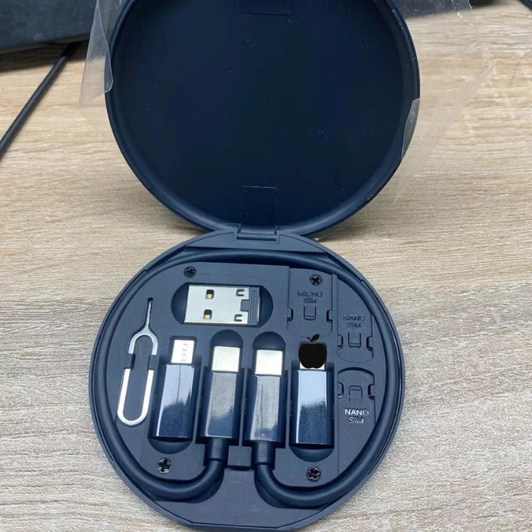 MVQF New Portable Multifunctional Data Cable Kit Digital Organizer 60w Fast Charging Cable 5-In-1 3-In-1 Type C To C Adapter Set