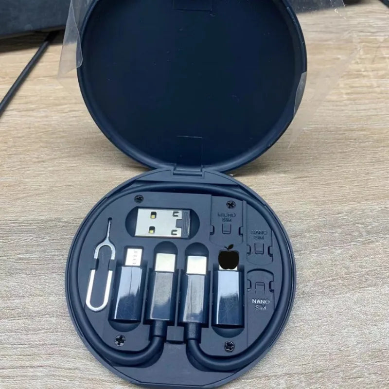 MVQF New Portable Multifunctional Data Cable Kit Digital Organizer 60w Fast Charging Cable 5-In-1 3-In-1 Type C To C Adapter Set