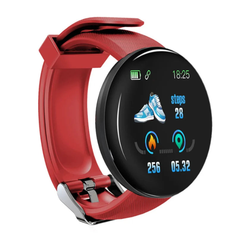 D18 Smart Watch Heart Rate Monitor Men's Women's Smartwatch Round Fitness Digital Watches for Men Women Band Bracelet PK D20 Y68